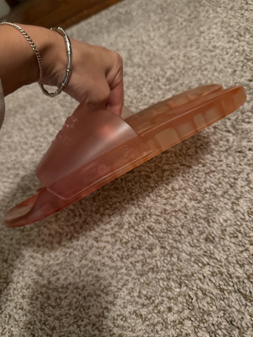 Coach Translucent Slide Sandals in Burnt Orange - Picture 5 of 7